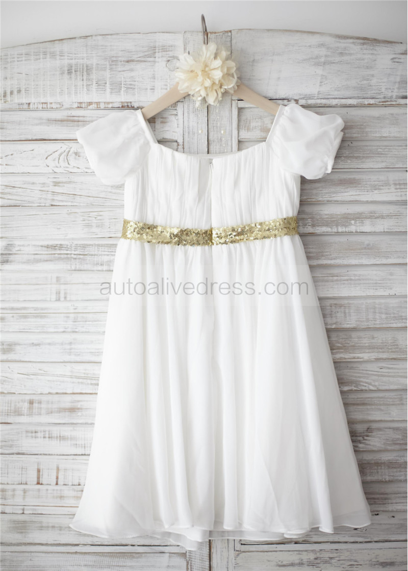 flower girl dresses beach wedding Boho Beach Sheer Neck Ivory Tulle Lace Wedding Flower Girl Dress 1T main image 1