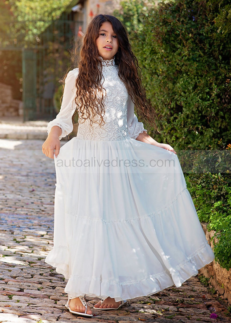 white christmas dresses A Line Chiffon Keyhole Hatler Floral Printed Tiered Slit Prom Dresses Pic Color / Custom Size
