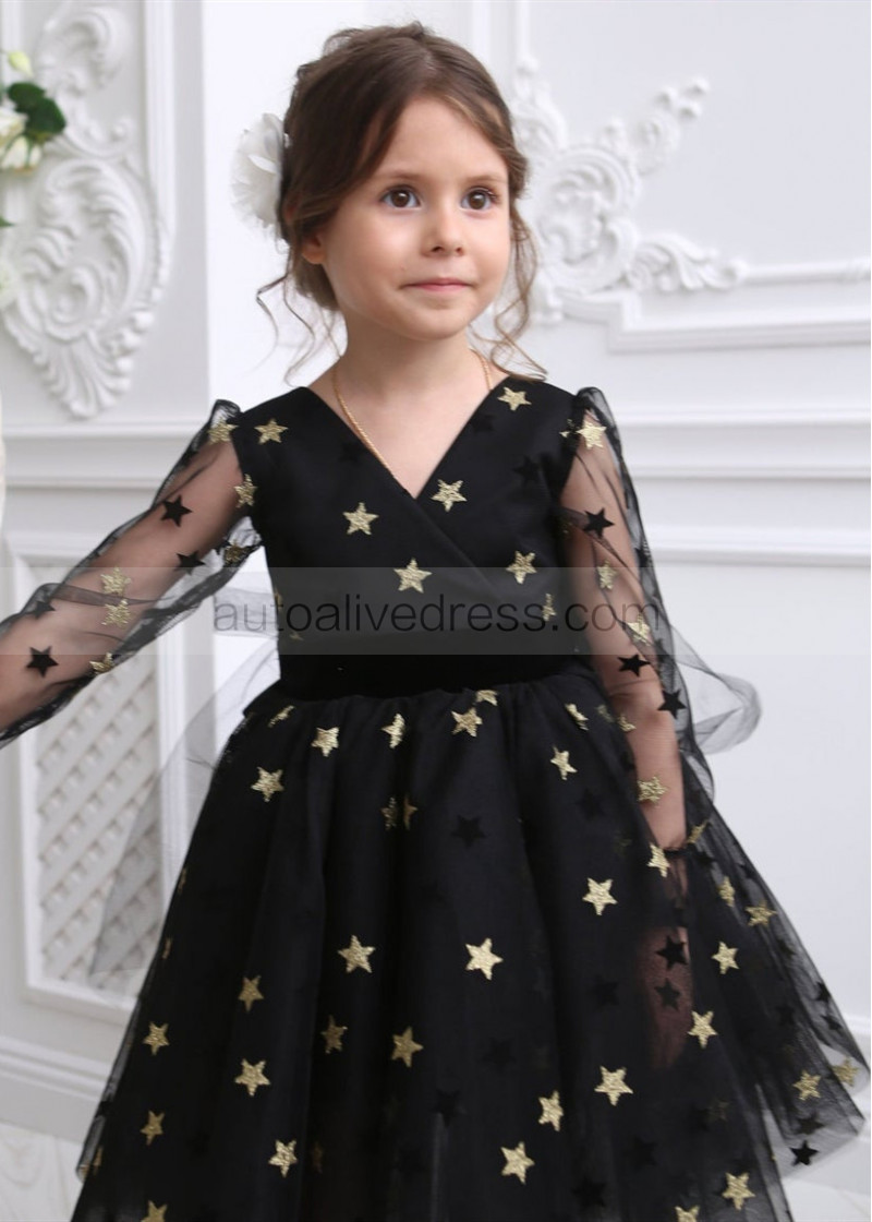 slim fit dress slacks Black and Gold Star Party Dress - Party Dress main image 0