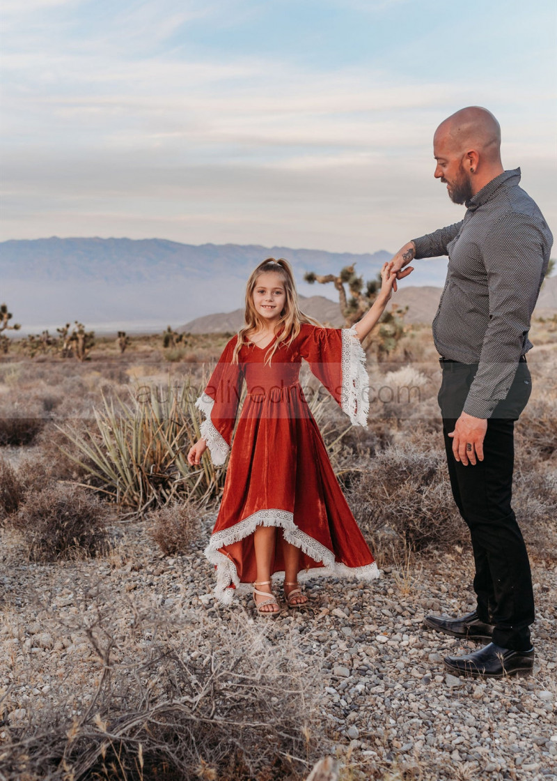 orange bohemian dress
