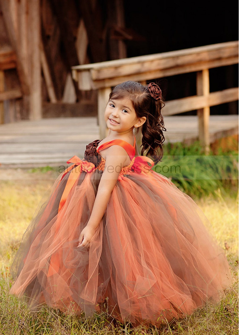orange tutu dress 2DXuixsh Toddler Thanksgiving Outfits Clothing Girls Dress Turkey Tutu Mesh  Dress with Headwear 2Pcs Sets Performance Orange Size S
