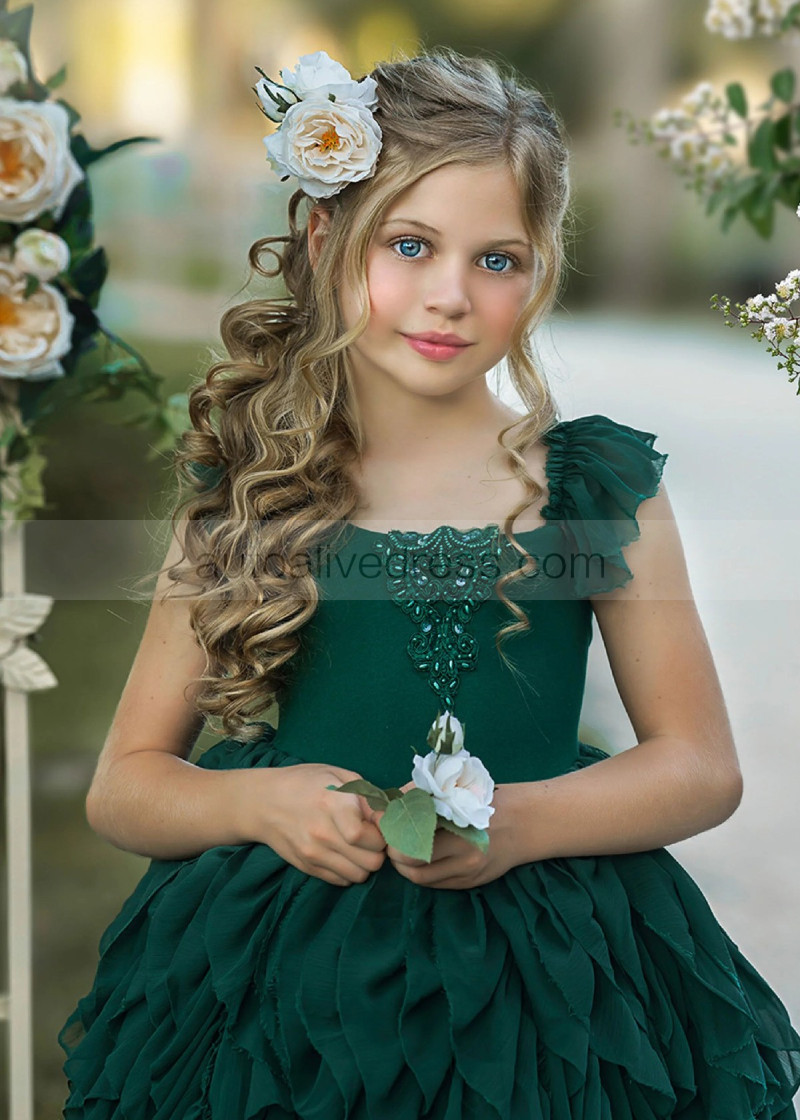 emerald green little girl dresses Muse Sequin Maxi Dress — Emerald Green Gown main image 0