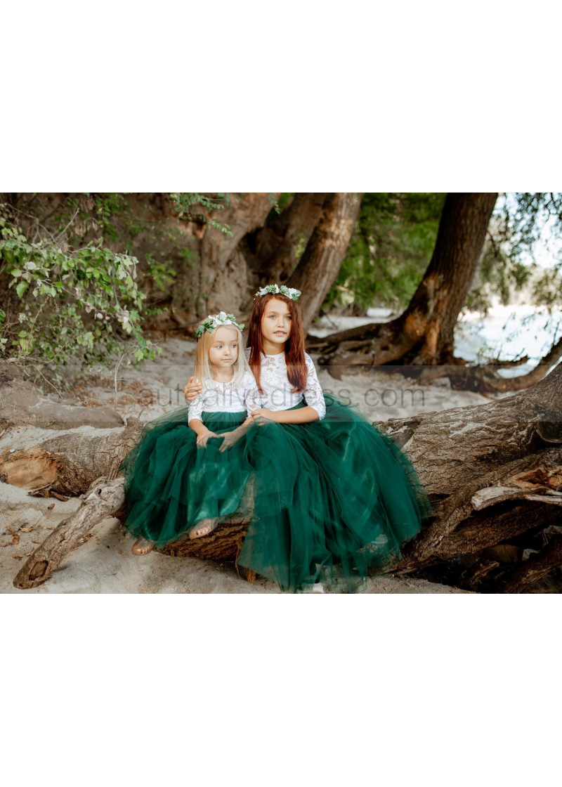 green emerald velvet dress Long Satin Gown for Girls – Junior Bridesmaid or Graduation High-Low Dress main image 0