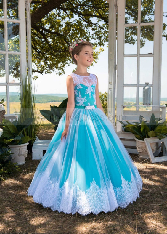 chinese dress ladies Turquoise Lace Ball Gown Dress Size 14 / Other