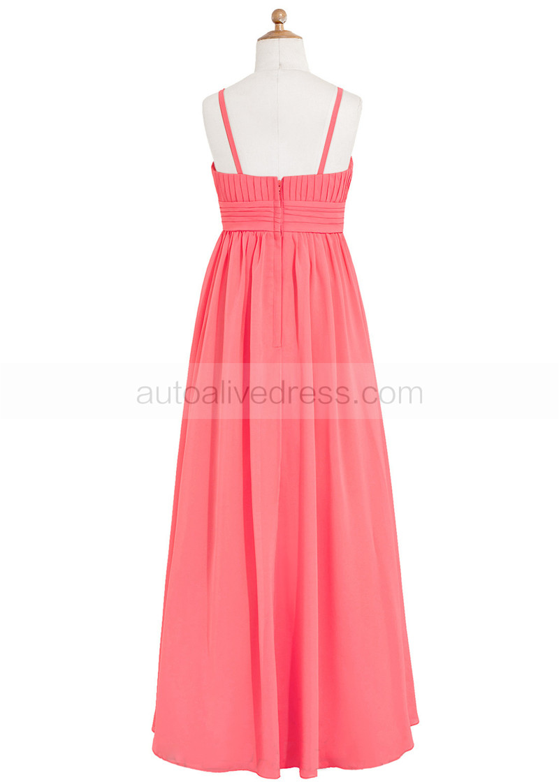 coral junior bridesmaid dresses Azazie Georgette Junior