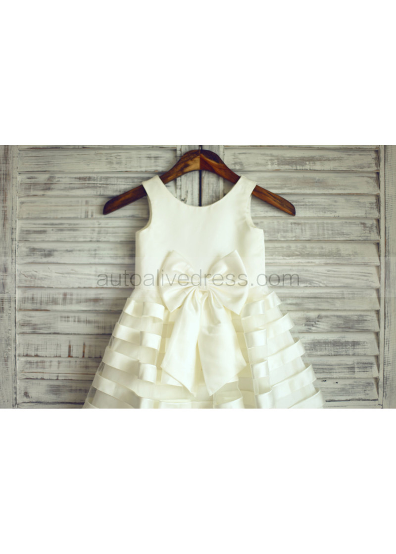 open lace back dress Novelty Striped Organza main image 0
