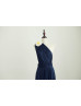 One Shoulder Navy Blue  Jersey Convertible Hi Low Bridesmaid Dress