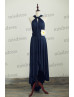 Navy Blue Jersey Infinity Bridesmaid Dress
