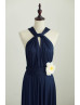 Navy Blue Jersey Infinity Bridesmaid Dress