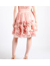 V Neck Rose Pink Chiffon 3D Flowers Short Bridesmaid Dress