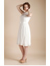 Modest Lace Chiffon Knee Length Prom Dress