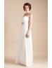 Strapless Ivory Chiffon Beach Wedding Dress