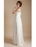 Strapless Chiffon Beaded Sash Full Length Bridesmaid Dress