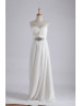 Strapless Ivory Chiffon Beach Wedding Dress