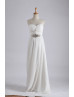 Strapless Chiffon Beaded Sash Full Length Bridesmaid Dress
