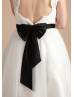 Cap Sleeves Ivory Lace Tulle Cut Out Back Short Wedding Dress