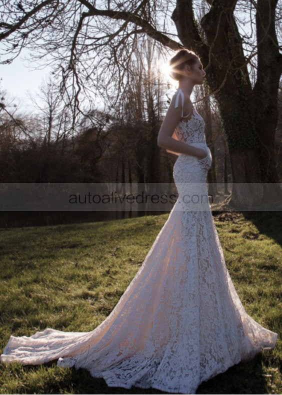 Sexy Backless Mermaid Lace Wedding Dress