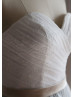 Strapless Sweetheart Ivory Lace Gray Tulle Wedding Dress