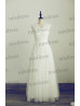 Vintage Inspired Modest Lace Tulle Wedding Dress