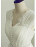 Vintage Inspired Modest Lace Tulle Wedding Dress