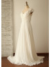 Ivory Beaded 3D Flowers Ruched Chiffon Sweet Wedding Dress Ivory Beaded 3D Flowers Ruched Chiffon Sweet Wedding Dress