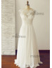 Backless Lace Chiffon Boho Beach Wedding Dress