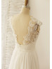 Backless Lace Chiffon Boho Beach Wedding Dress Backless Lace Chiffon Boho Beach Wedding Dress