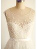 Beaded Ivory Lace Tulle Romantic Wedding Dress