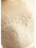 Beaded Ivory Lace Tulle Romantic Wedding Dress