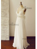 Ivory Eyelash Lace Chiffon Beaded Empire Waist Wedding Dress