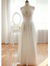 Sling Type Lace Taffeta Full Length Wedding Dress