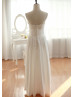 Sling Type Lace Taffeta Full Length Wedding Dress