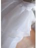 Ivory Beaded Organza Cross Back Wedding Dress