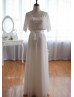 Double Layers Designed Top Chiffon Long Wedding Dress