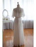 Double Layers Designed Top Chiffon Long Wedding Dress