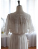 Double Layers Designed Top Chiffon Long Wedding Dress