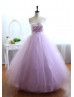 Lavender Satin Tulle Long Wedding Dress