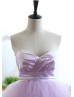 Lavender Satin Tulle Long Wedding Dress