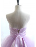 Lavender Satin Tulle Long Wedding Dress