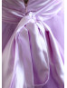 Lavender Satin Tulle Long Wedding Dress