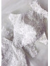 Halter Neck Ivory Sequind Lace Tulle Cutout Prom Dress