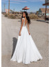 Cap Sleeve White Beaded Lace Chiffon Slit Long Prom Dress