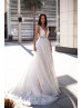 White Beaded Lace Sequin Long Prom Dress White Beaded Lace Sequin Long Prom Dress