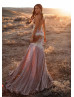 Rose Gold Sequin Slit Long Prom Dress