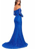 Off Shoulder Royal Blue Lace Long Prom Dress Off Shoulder Royal Blue Lace Long Prom Dress