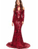 Halter Neck Burgundy Sequin Long Prom Dress Halter Neck Burgundy Sequin Long Prom Dress
