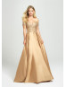 Off Shoulder Satin Lace Long Prom Dress
