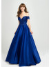 Off Shoulder Satin Lace Long Prom Dress