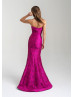 Strapless Floral Brocade Floor Length Prom Dress