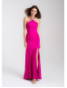 Sparkle Halter Straps Jersey Side Slit Prom Dress